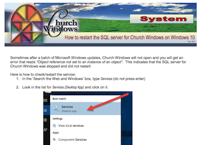 System: Restarting SQL Server on Windows© 10 (v17 & Newer) | ChMS